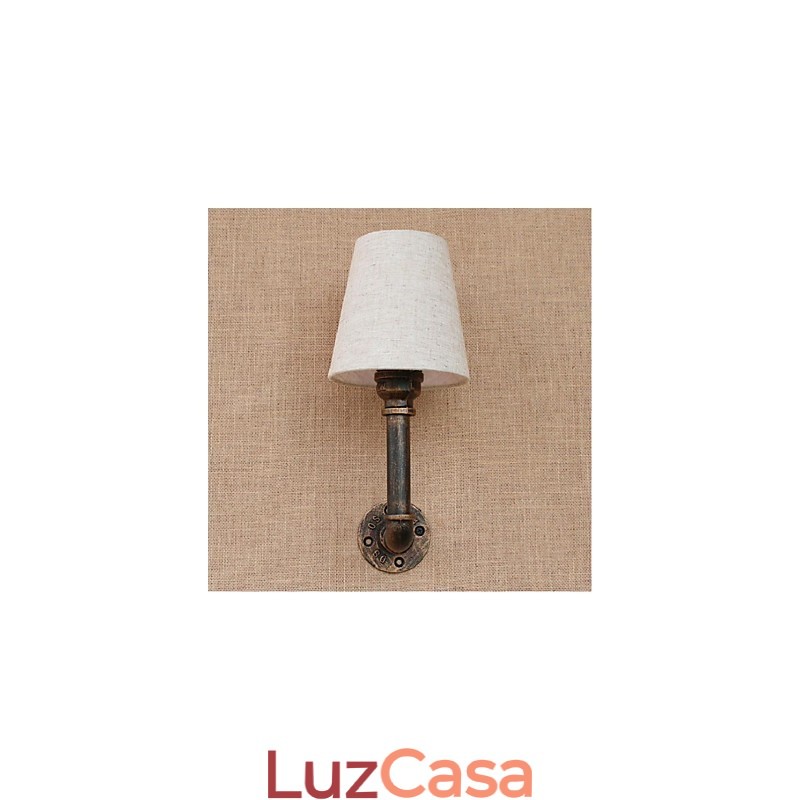 Luminária de parede rústica em latão para iluminação ambiente