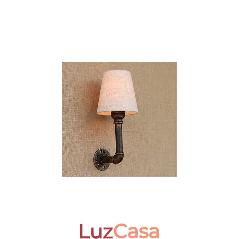 Luminária de parede rústica em latão para iluminação ambiente