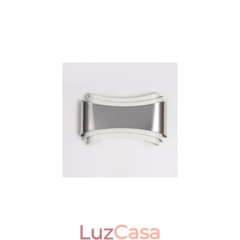 Recurso cromado moderno e contemporâneo integrado para arandelas de parede com luz ambiente