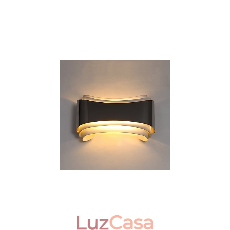 Recurso cromado moderno e contemporâneo integrado para arandelas de parede com luz ambiente