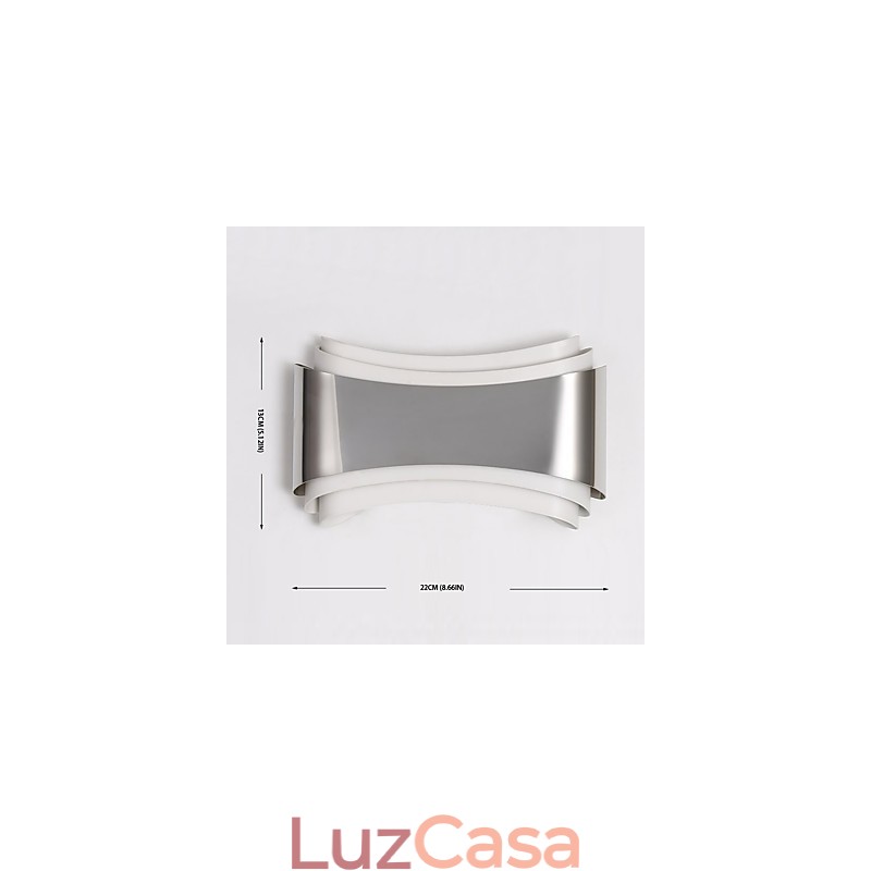 Recurso cromado moderno e contemporâneo integrado para arandelas de parede com luz ambiente