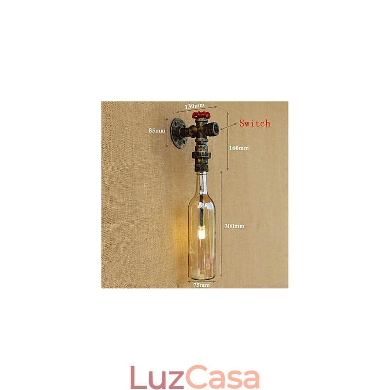 Luminária de parede Amber Water com interruptor