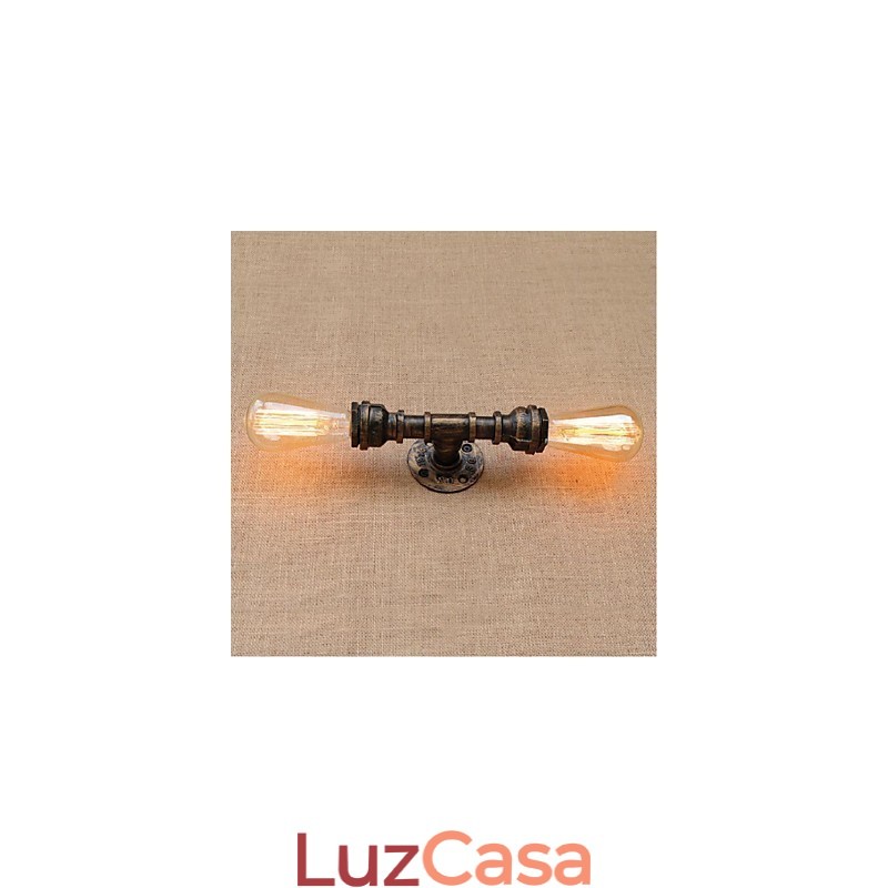 Nostalgia Simple Water Pipe Decorativo Pequeno Luminária de Parede Luz de Parede