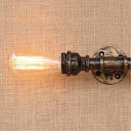 Nostalgia Simple Water Pipe Decorativo Pequeno Luminária de Parede Luz de Parede