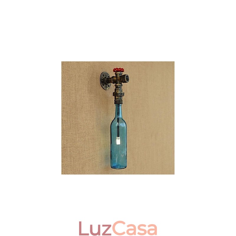 Interruptor de parede com luz de parede de garrafa de tubo de água