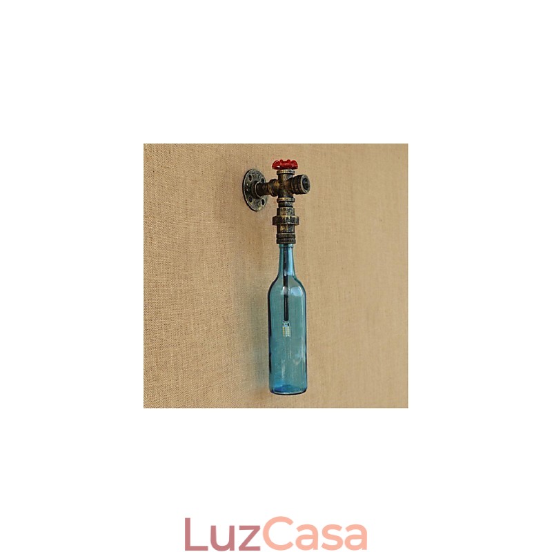 Interruptor de parede com luz de parede de garrafa de tubo de água