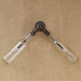 Retro American Village Creative Industry Wind Designer Garrafa de Água Luminária de Parede Luz de Parede Azul Transparente