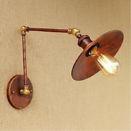 Braço longo Meio enferrujado Industrial Retro Nostalgic Retrátil Dobrável Arandelas de Parede Luz de Parede