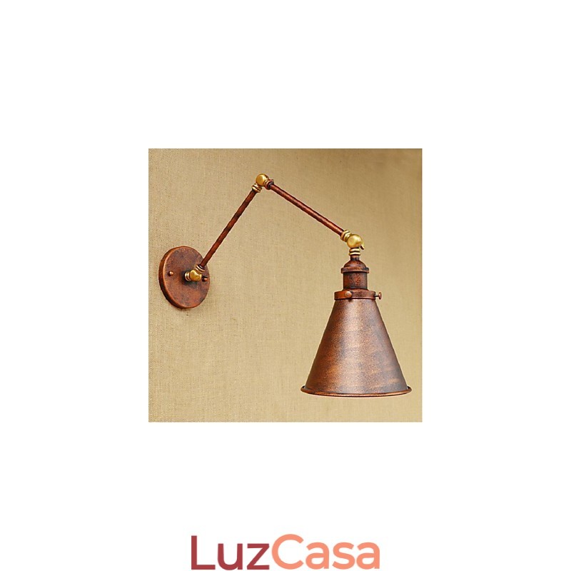 Braço longo Meio ferrugem Retro Criativo Nostalgic Retrátil Dobrável Arandelas de Parede Luz de Parede