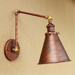 Braço longo Meio ferrugem Retro Criativo Nostalgic Retrátil Dobrável Arandelas de Parede Luz de Parede