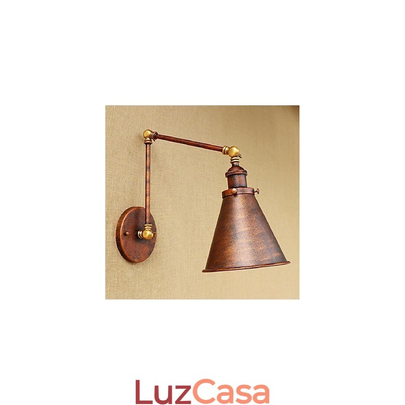 Braço longo Meio ferrugem Retro Criativo Nostalgic Retrátil Dobrável Arandelas de Parede Luz de Parede