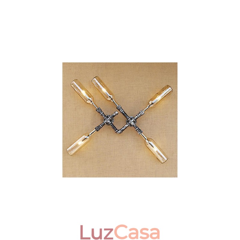 Pintura rústica de chalé para arandelas de parede com luz ambiente