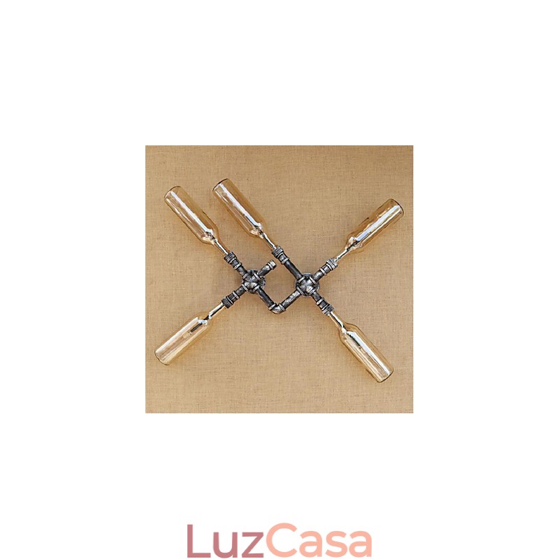 Pintura rústica de chalé para arandelas de parede com luz ambiente