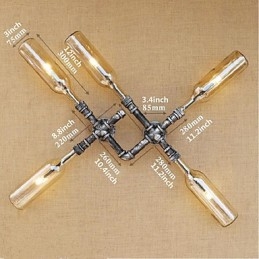 Pintura rústica de chalé para arandelas de parede com luz ambiente