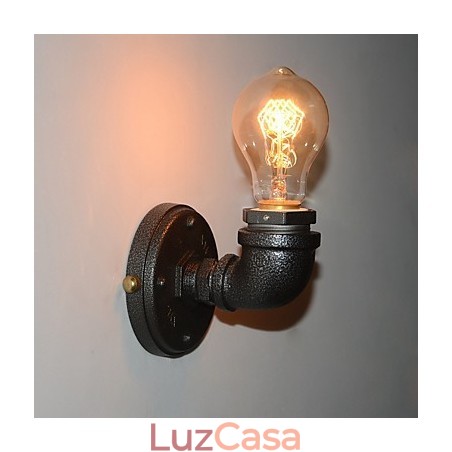 Luminária de parede decorativa de tubo de ferro industrial retrô simples Luminária de parede Luminária de parede decorativa de tubo de ferro industrial retrô simples Luminária de parede