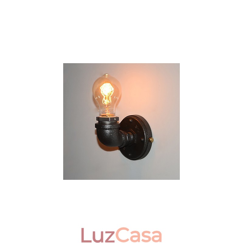 Luminária de parede decorativa de tubo de ferro industrial retrô simples Luminária de parede