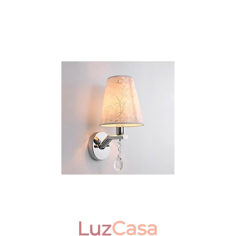 Recurso de prata contemporâneo moderno para arandelas de parede de luz ambiente de cristal