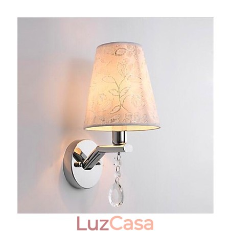 Recurso de prata contemporâneo moderno para arandelas de parede de luz ambiente de cristal