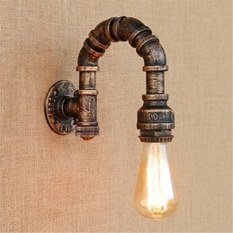 Pintura rústica de chalé para arandelas de parede com luz ambiente