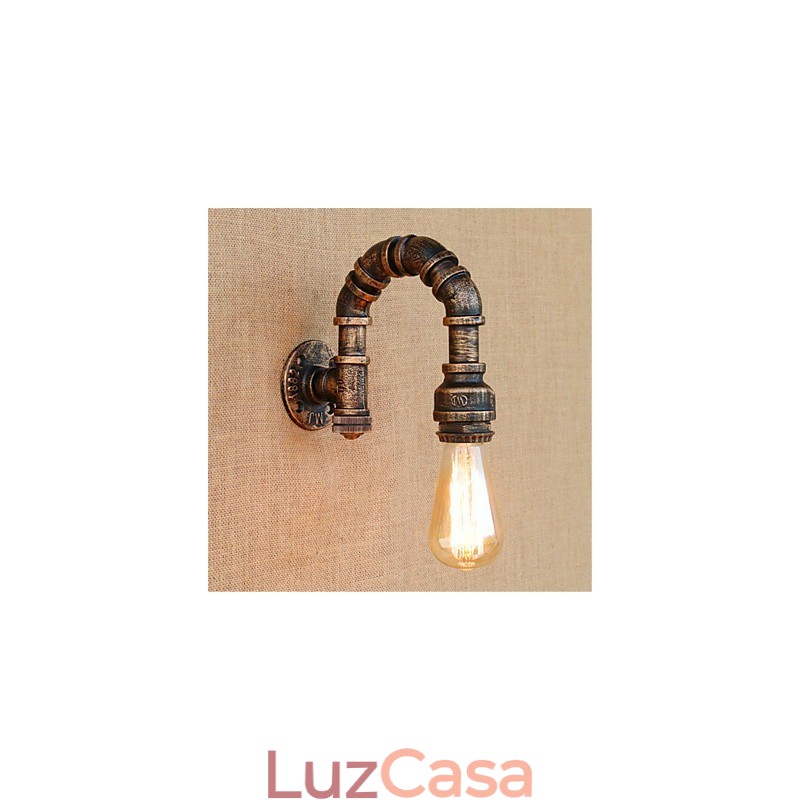 Pintura rústica de chalé para arandelas de parede com luz ambiente