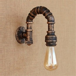 Pintura rústica de chalé para arandelas de parede com luz ambiente