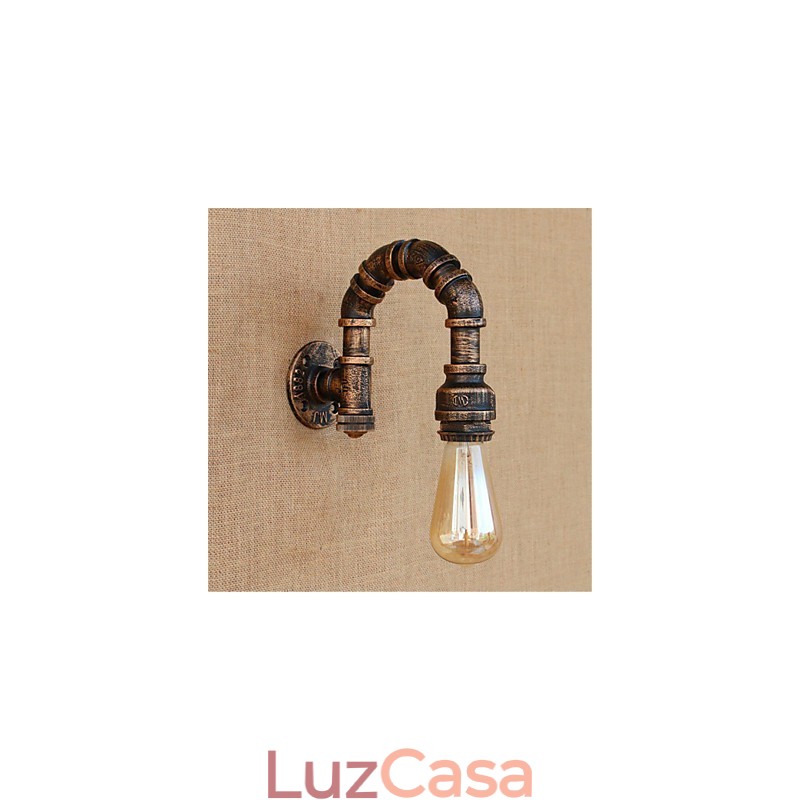 Pintura rústica de chalé para arandelas de parede com luz ambiente