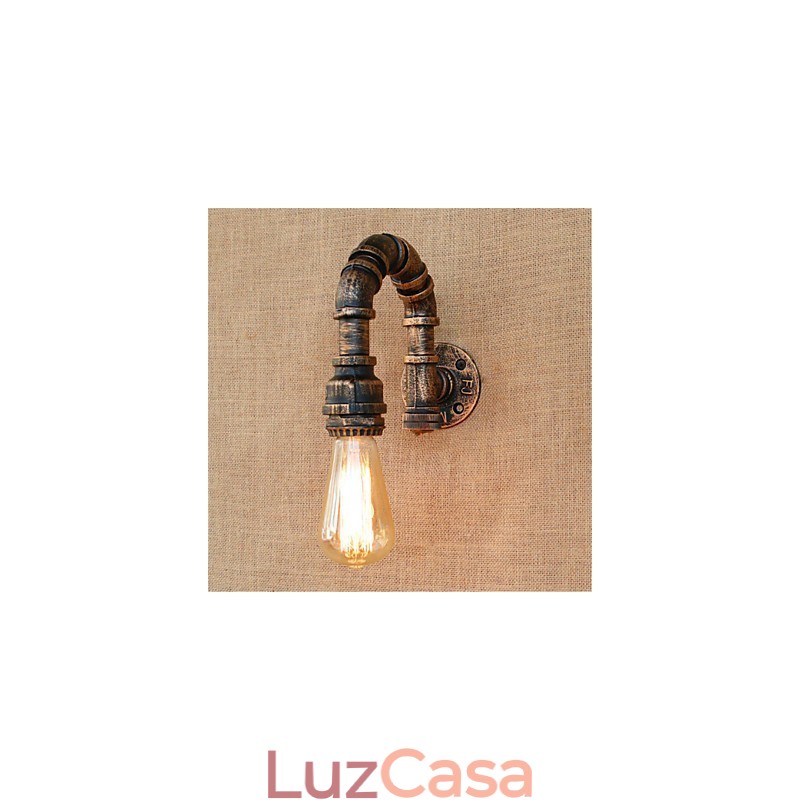 Pintura rústica de chalé para arandelas de parede com luz ambiente