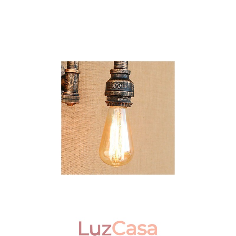 Pintura rústica de chalé para arandelas de parede com luz ambiente