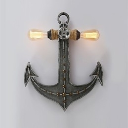 Luminárias de parede industriais vintage em forma de âncora de barco de madeira, decoração criativa de restaurante, café, bar