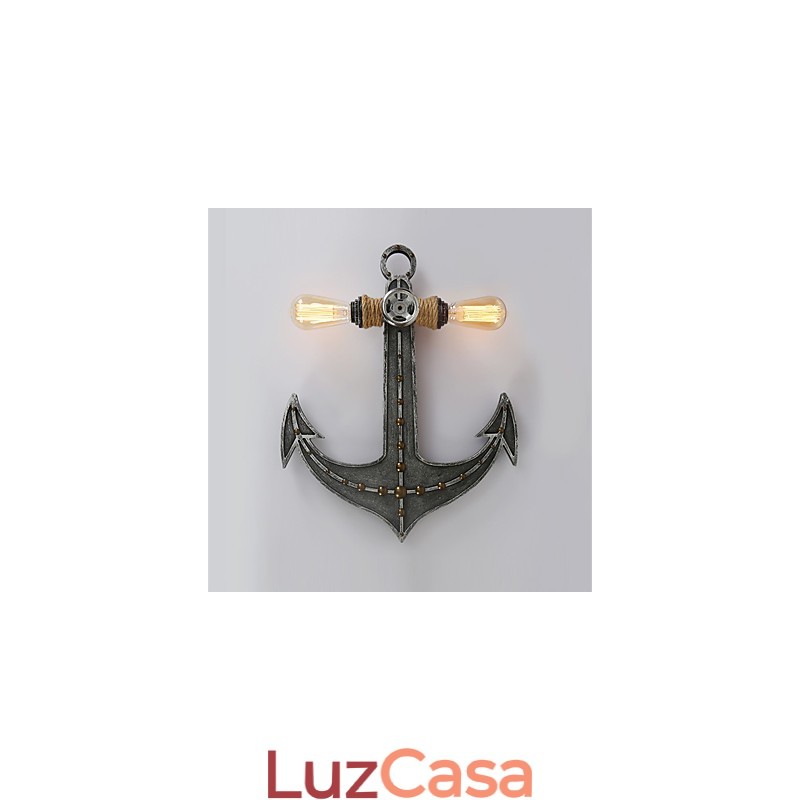 Luminárias de parede industriais vintage em forma de âncora de barco de madeira, decoração criativa de restaurante, café, bar