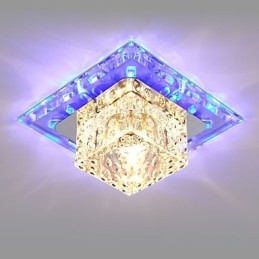 Mini luminária de teto de cristal holofote 3W lâmpada criativa tubo luz colorida cor quadrado luz dome