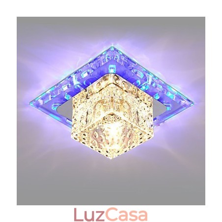 Mini luminária de teto de cristal holofote 3W lâmpada criativa tubo luz colorida cor quadrado luz dome Mini luminária de teto de cristal holofote 3W lâmpada criativa tubo luz colorida cor quadrado luz dome