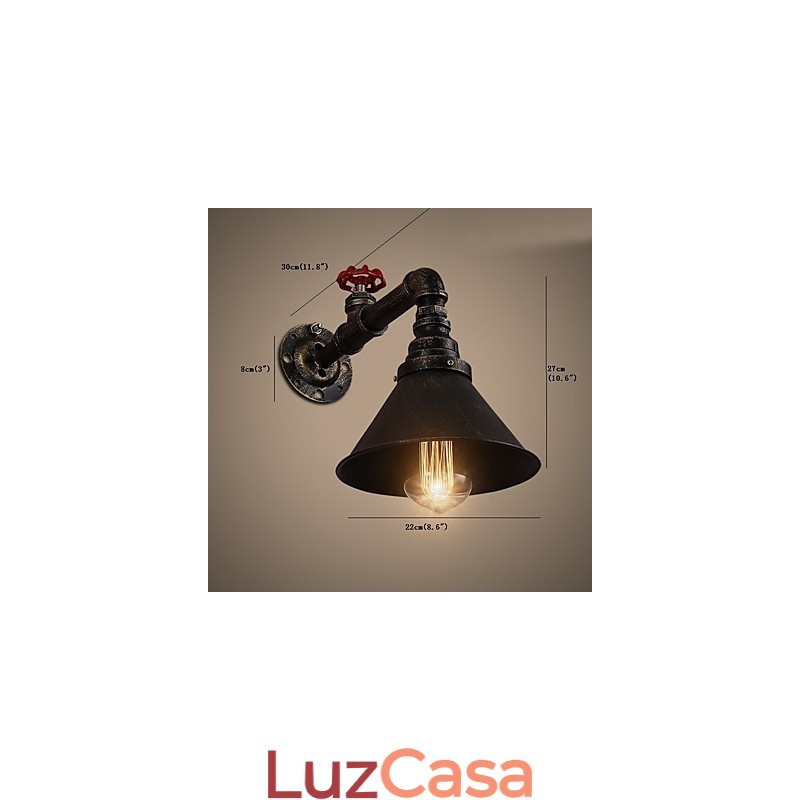 Luzes de parede de tubo de água estilo industrial retrô criativo country metal restaurante café bares mesa de bar arandelas de parede