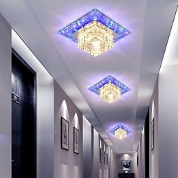 Mini luminária de teto de cristal holofote 3W lâmpada criativa tubo luz colorida cor quadrado luz dome