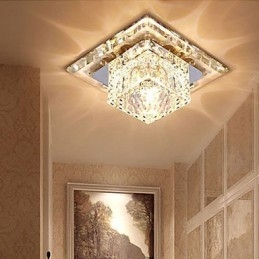 Mini luminária de teto de cristal holofote 3W lâmpada criativa tubo luz colorida cor quadrado luz dome