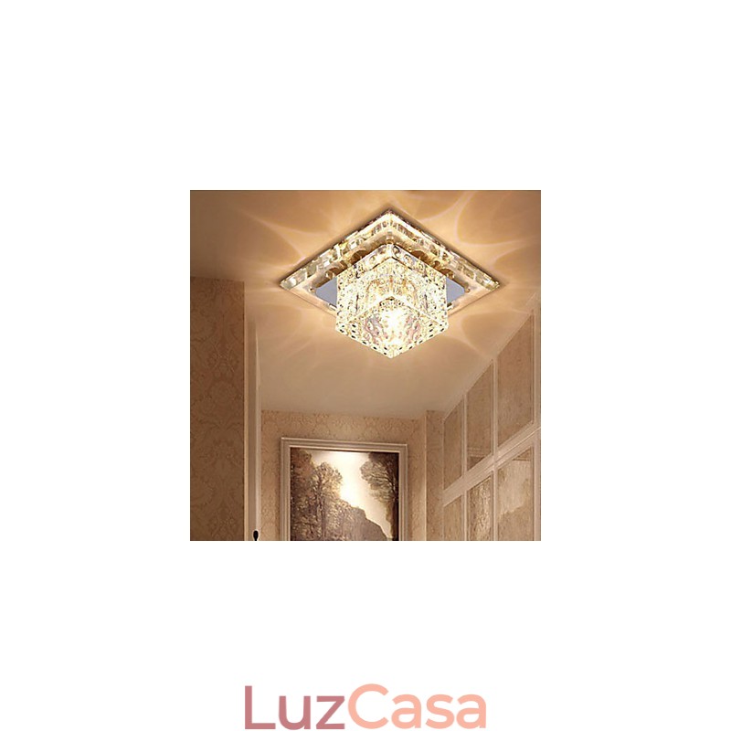 Mini luminária de teto de cristal holofote 3W lâmpada criativa tubo luz colorida cor quadrado luz dome