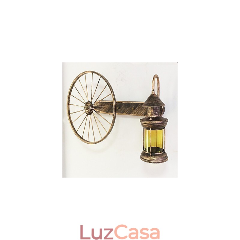 Pintura rústica de chalé para arandelas de parede estilo mini uplight, luminária de parede