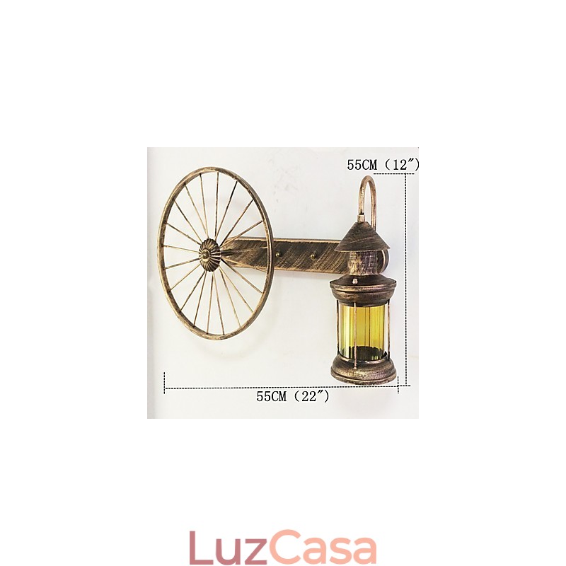 Pintura rústica de chalé para arandelas de parede estilo mini uplight, luminária de parede