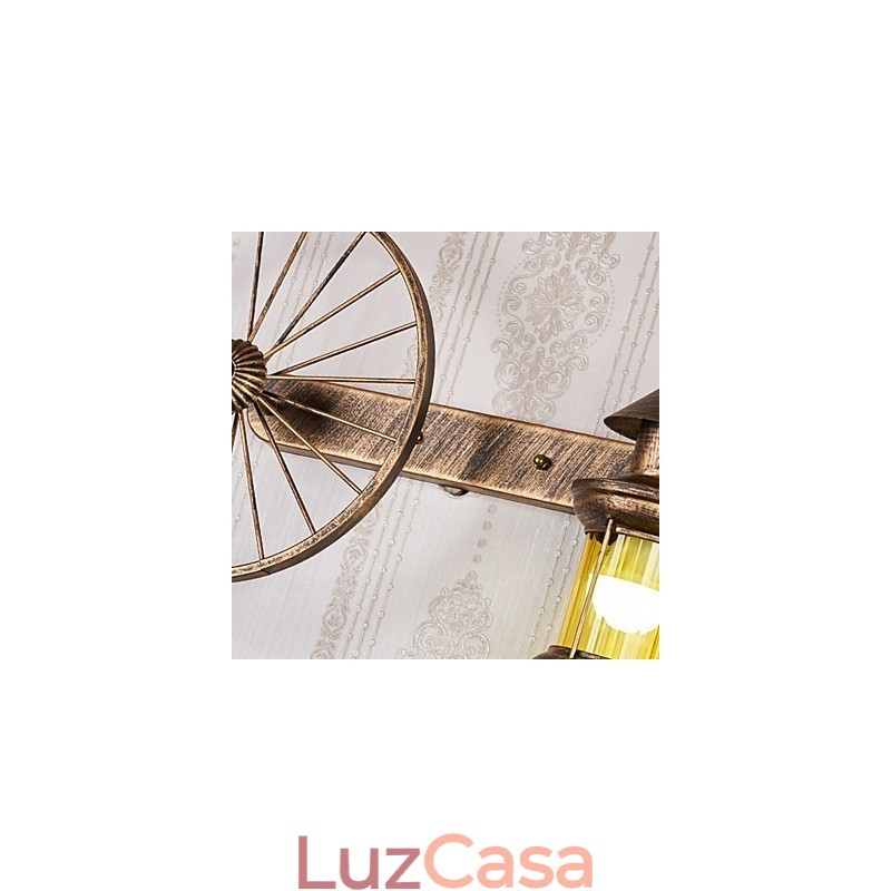 Pintura rústica de chalé para arandelas de parede estilo mini uplight, luminária de parede