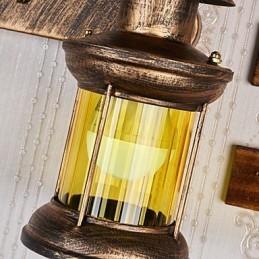 Pintura rústica de chalé para arandelas de parede estilo mini uplight, luminária de parede