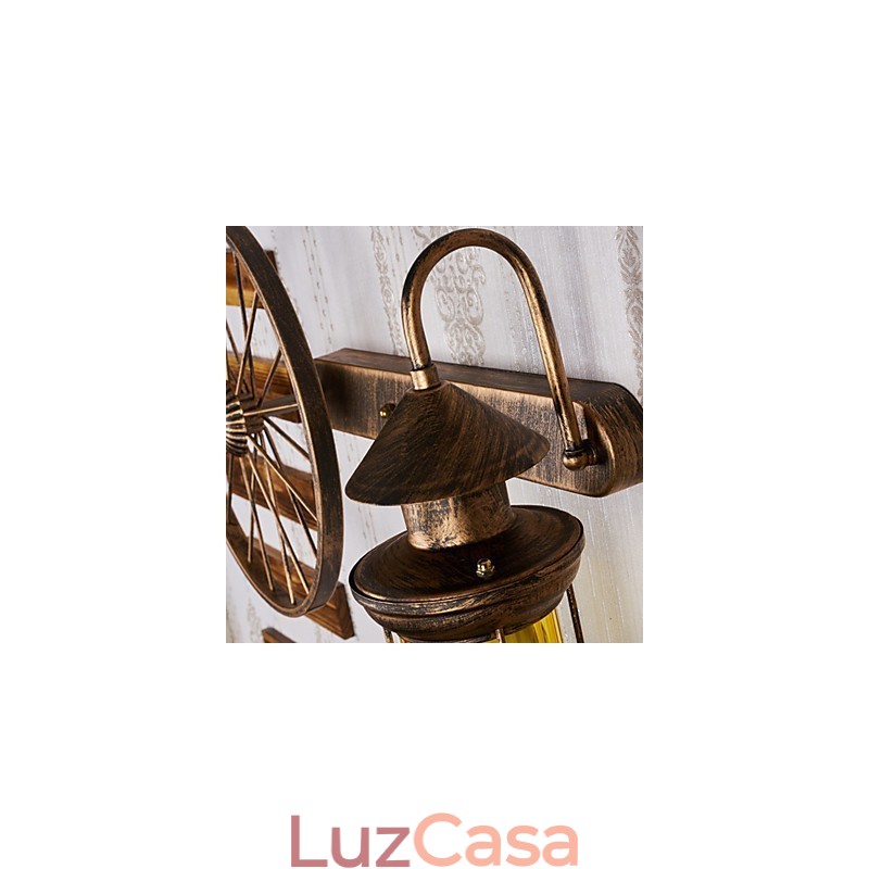 Pintura rústica de chalé para arandelas de parede estilo mini uplight, luminária de parede