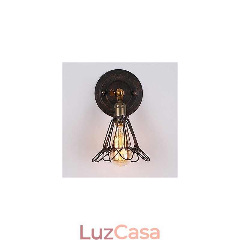 Luminárias de parede de metal estilo industrial retrô para restaurante, café, mini arandelas de parede