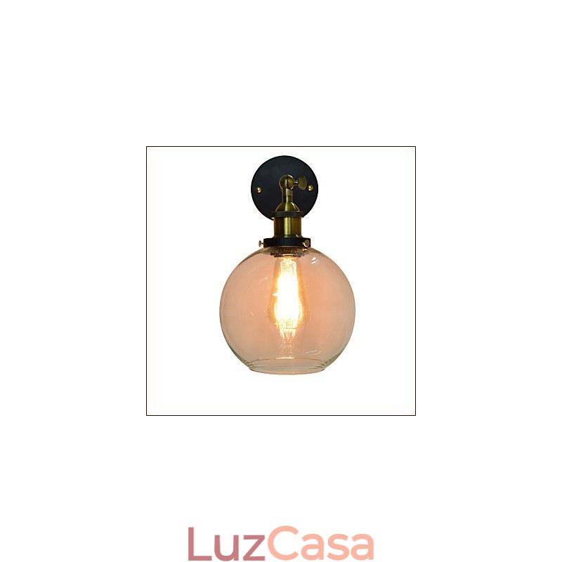 Luminária de parede de ferro preta simples retrô luminária de parede de cabeça única luminária de parede decorativa estilo europeu