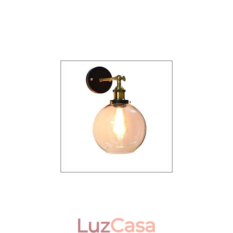 Luminária de parede de ferro preta simples retrô luminária de parede de cabeça única luminária de parede decorativa estilo europeu