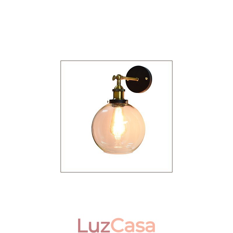 Luminária de parede de ferro preta simples retrô luminária de parede de cabeça única luminária de parede decorativa estilo europeu