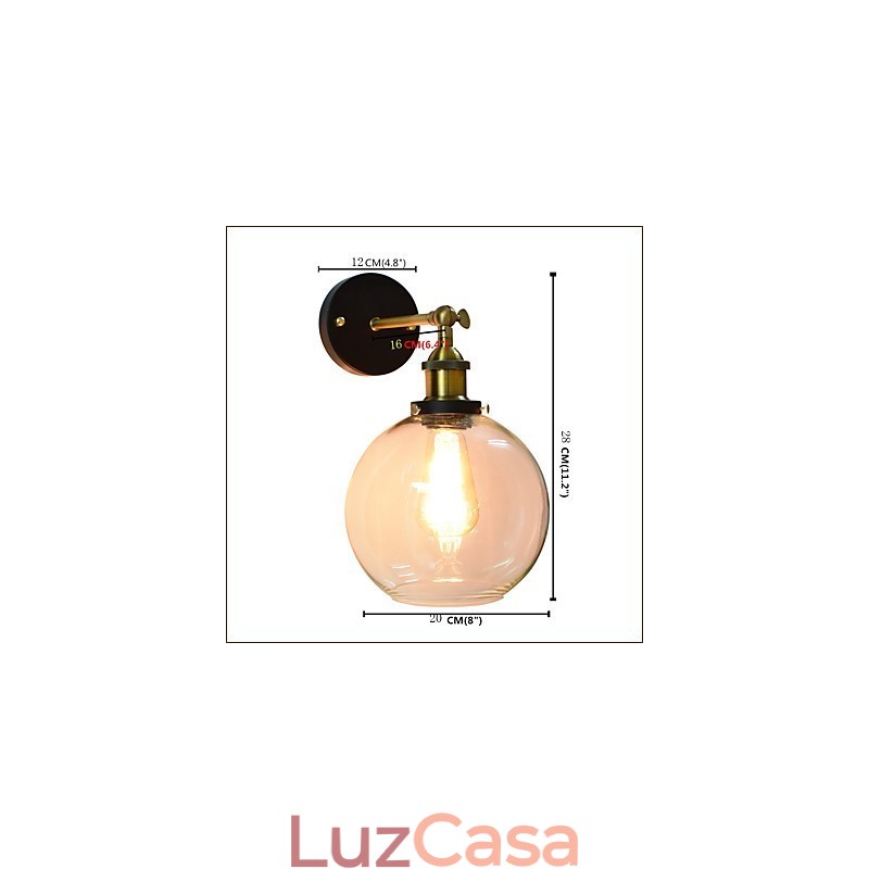 Luminária de parede de ferro preta simples retrô luminária de parede de cabeça única luminária de parede decorativa estilo europeu