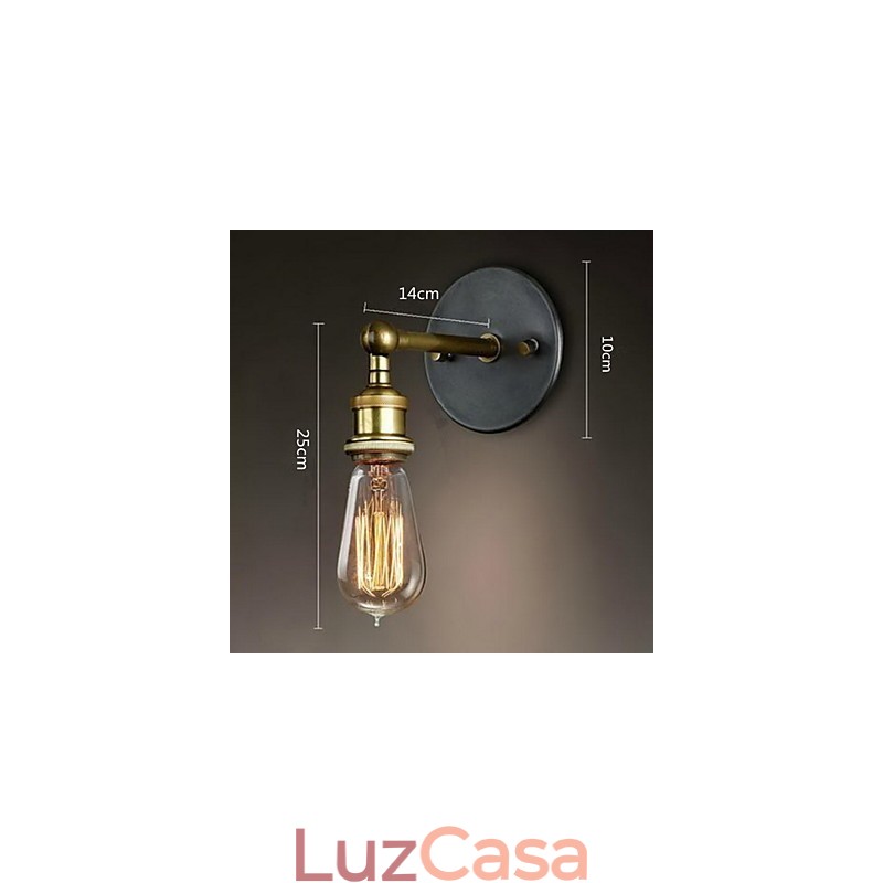 Luminária de cabeça de cobre simples para corredor de parede de vila americana
