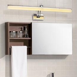 Recurso cromado moderno e contemporâneo integrado para iluminação de banheiro com luz ambiente Luz de parede