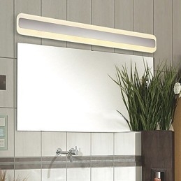 Luminária de parede moderna contemporânea cromada para iluminação de banheiro com luz ambiente