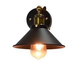 Pintura de parede única de ferro luminária de parede lâmpada sabre de luz preta muda na parede